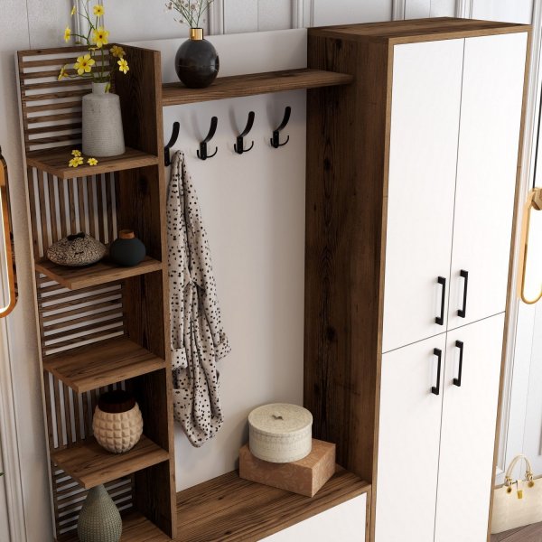 Viyana Flurmöbel 150 cm - Nussbaum/weiß Viyana Flurmöbel 150 cm - Nussbaum/weiß