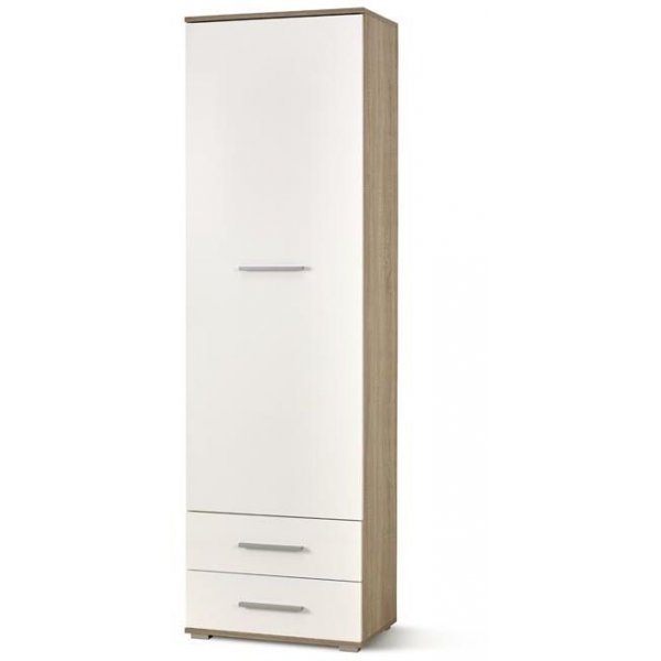 Kleiderschrank Abdel - Wei/Eiche