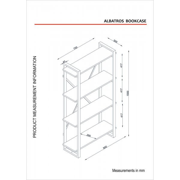 Albatros Bcherregal - Nussbaum