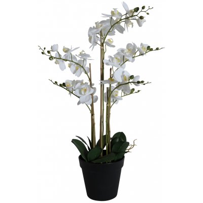 Kunstpflanze - Orchidee 8 Stngel H80 cm - Wei