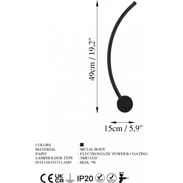 Wolf Wandleuchte 2 - Schwarz Wolf Wandleuchte 2 - Schwarz