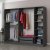 Cavolo Kleiderschrank 225x52x190 cm - Anthrazit/Schwarz