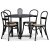 Solano Essgruppe: Tisch 90 cm inklusive 4 Ax Sthle - Schwarze Esche / Rattan + Fleckentferner fr Mbel