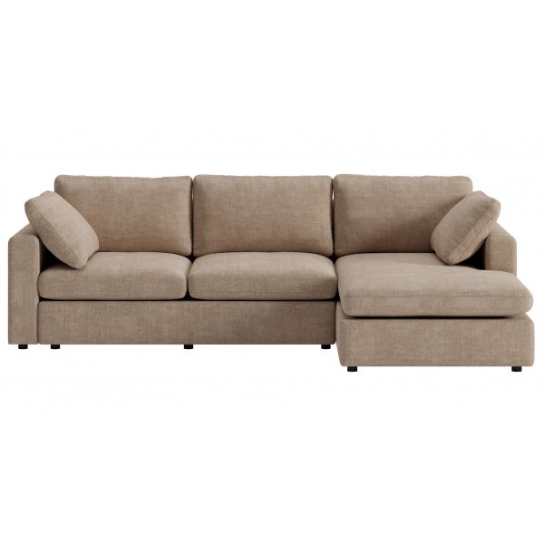 Moby dunkelbeige Diwansofa 296 cm - Wendbares Diwansofa mit Taschenfedern