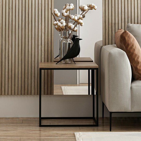 Basak Couchtisch 52 x 50 cm - Walnuss