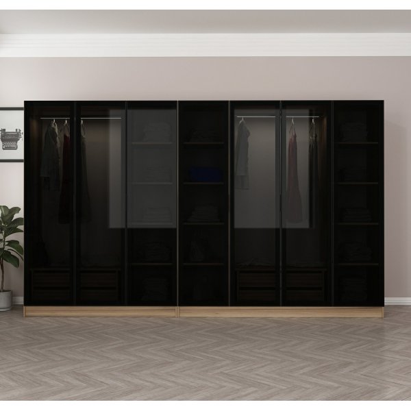 Cavolo Kleiderschrank 315x52x210 cm, Variante B - Braun