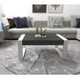 Retro Couchtisch 90 x 50 cm - Wei/Anthrazit
