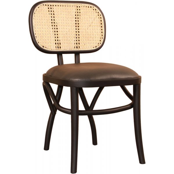 Sikns Stuhl - Schwarz/Rattan