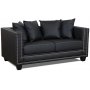 Tempel 2-Sitzer-Sofa mit Nieten - Schwarzes Kunstleder