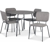 Tufta Essgruppe Ø100 cm Tisch in Betonimitation + 4 Lokrume graue Stühle Tufta Essgruppe Ø100 cm Tisch in Betonimitation + 4 Lokrume graue Stühle