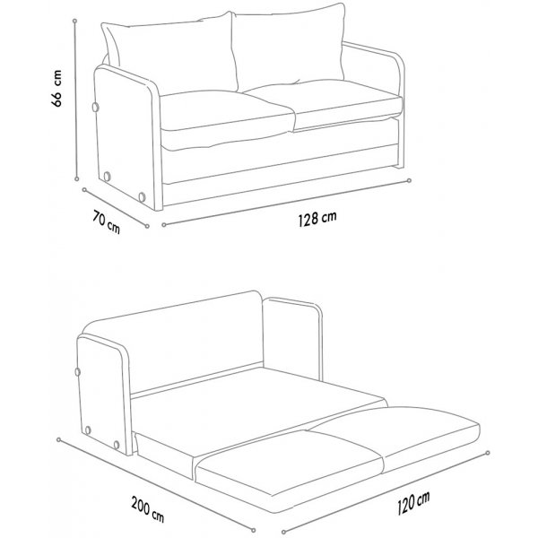 Saga 2-Sitzer-Schlafsofa - Beige Saga 2-Sitzer-Schlafsofa - Beige