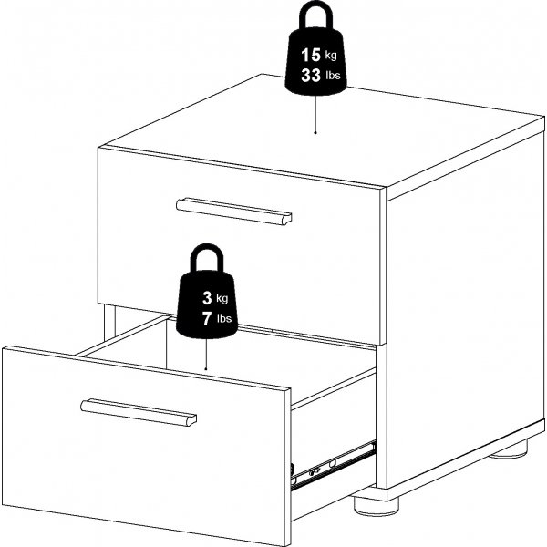 Pepe Nachttisch - Eiche/weiß Pepe Nachttisch - Eiche/weiß