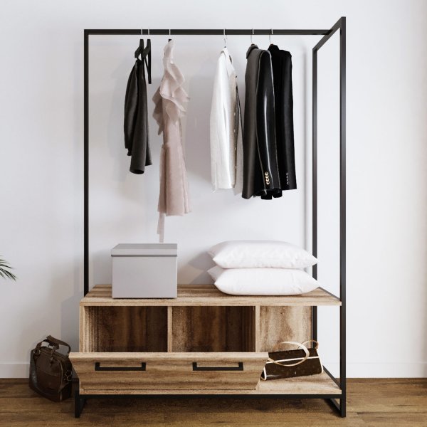 Minsk Hallenmöbel - Eiche/schwarz Minsk Hallenmöbel - Eiche/schwarz