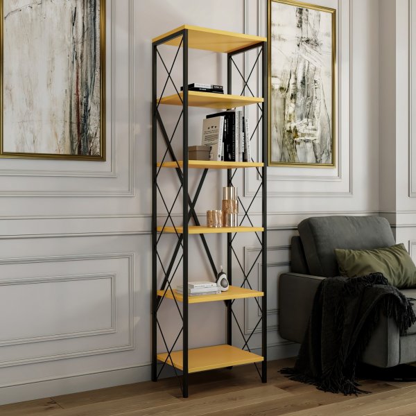 Catal Bcherregal - Gelb/Schwarz