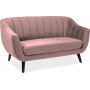 Rollo 2-Sitzer-Sofa - Rosa Samt