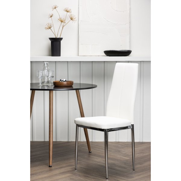 Rauten-Esszimmerstuhl - Silber/Wei