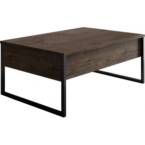Couchtisch Walnuss/Schwarz 90 x 60 cm - Lux