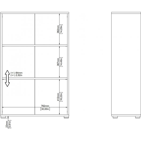 Schilder-B�cherregal niedrig - Hickory