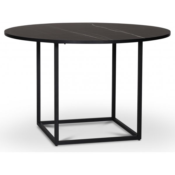 Sintorp runder Esstisch 115 cm - Schwarzer Marmor (Exklusives Laminat)