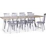 Edge-Essgruppe fr 8 Personen; Esstisch aus weiem HPL 240x90 cm mit 8 grauen Dalsland-Korbsthlen + 5.00 x Mbelfe