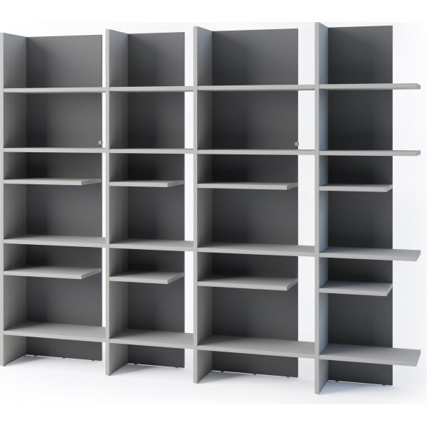 Tiefes Regal mit LED-Beleuchtung links - Grau Tiefes Regal mit LED-Beleuchtung links - Grau