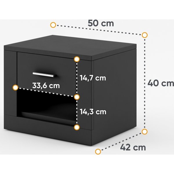 Einar Nachttisch - Schwarz Einar Nachttisch - Schwarz