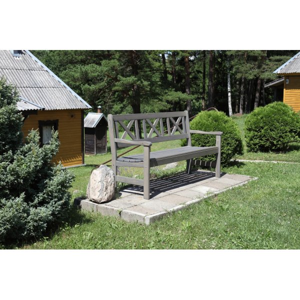 Bollns Gartenbank 3-Sitzer - Grau + Textilreinigung fr Mbel