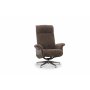 Relaxsessel mit Fuhocker in echtem Schaffell Eiche/Braun - Ulla