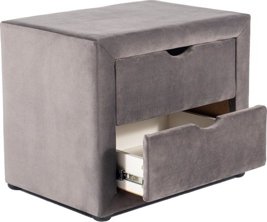 Eton 2 Nachttische - Grauer Samt Eton 2 Nachttische - Grauer Samt