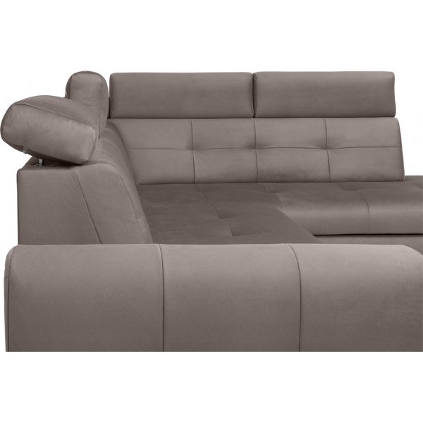 Matras Ecksofa mit offenem Ende rechts - Grau