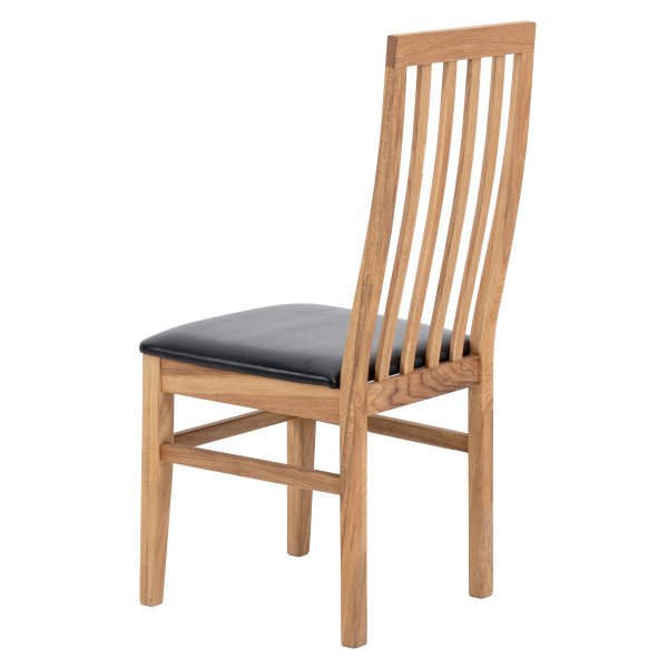 Esszimmerstuhl aus Eiche mit schwarzer Sitzfläche - Alaska Esszimmerstuhl aus Eiche mit schwarzer Sitzfläche - Alaska