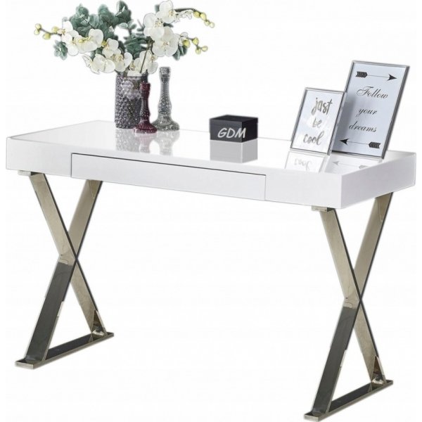 Elliana Schreibtisch - Wei�/Chrom