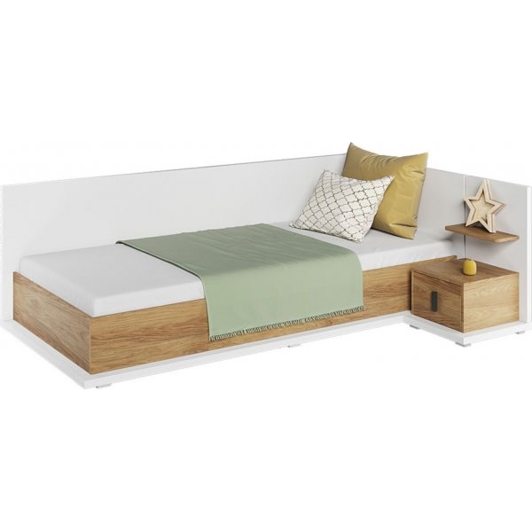 Simi Bett rechts 90 x 200 cm - Wei/Hickory