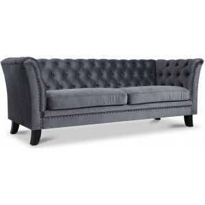 Milton Chesterfield 3-Sitzer-Sofa - Optionale Farbe + Möbelpflegeset für Textilien