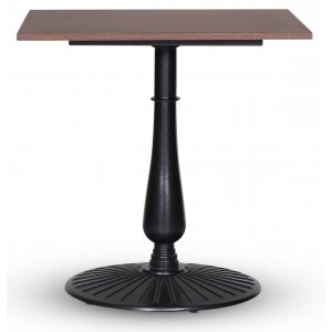 Mystery Table 75x75 cm - Blattschwarzer Sockel/dunkle Holzimitation Mystery Table 75x75 cm - Blattschwarzer Sockel/dunkle Holzimitation