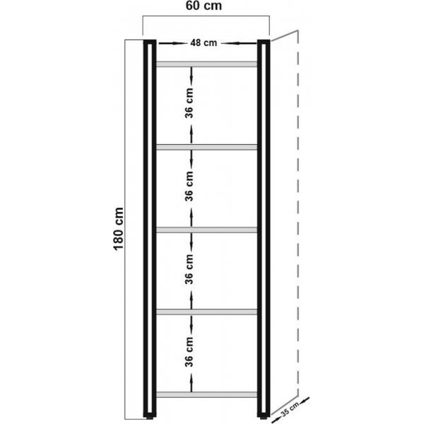 Cosmo Penta Bcherregal - Kiefer/schwarz
