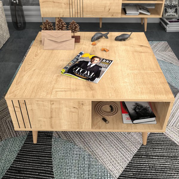 Ronas Couchtisch 89,6 x 89,6 cm - Eiche