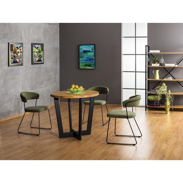 Cono Esstisch 90 cm - Eiche/schwarz