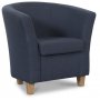 Clubsessel Club Grande - Dunkelblauer Stoff