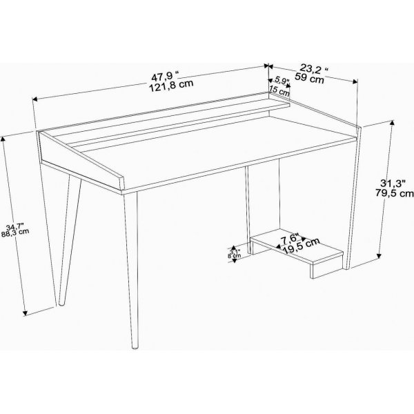 Vanessa Schreibtisch 121,8 x 59 cm - Nussbaum Vanessa Schreibtisch 121,8 x 59 cm - Nussbaum