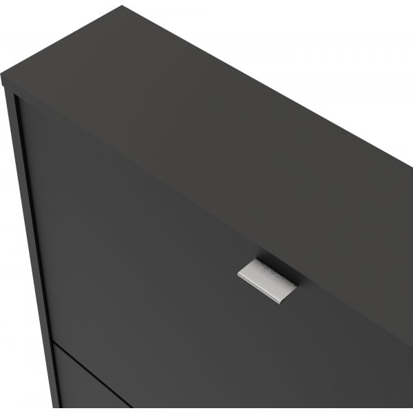 Schuhschrank mit 3 Fchern - Schwarz