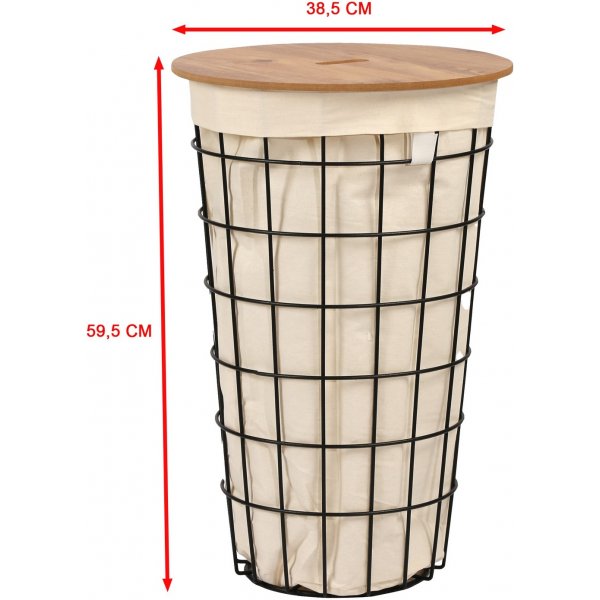 Hazel Wäschekorb - Eiche/Schwarz Hazel Wäschekorb - Eiche/Schwarz