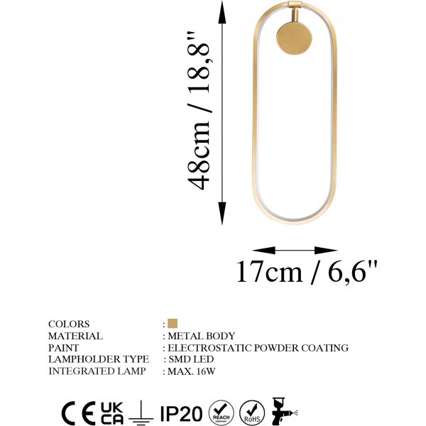 Tranceto Wandleuchte - Gold Tranceto Wandleuchte - Gold