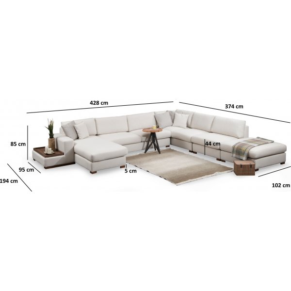 Loki U-Sofa - Beige Loki U-Sofa - Beige