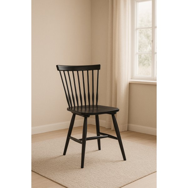 Tärnö Sprossenstuhl - Schwarz + Stuhlkissen Tärnö Sprossenstuhl - Schwarz + Stuhlkissen