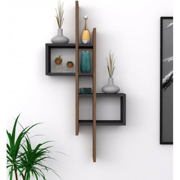 Emse Wandregal - Eiche/anthrazit