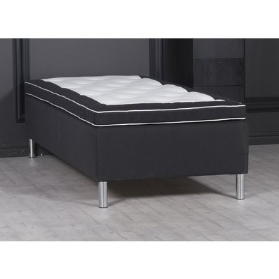 Schieberahmen Bett / Einzelbett 90 cm Pocket - Schwarz