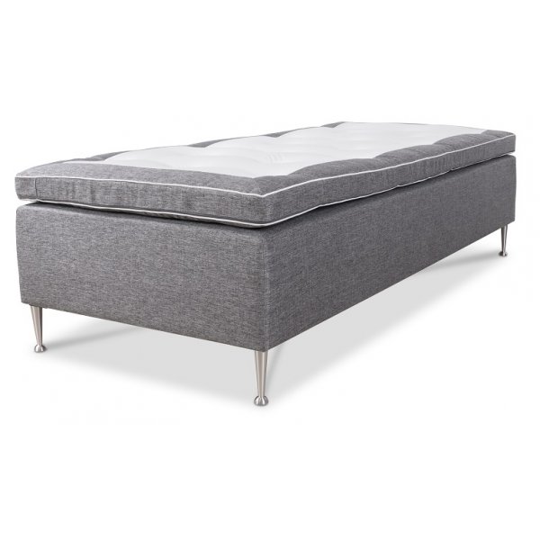 Roma Veritas Rahmenbett / Einzelbett 90 cm Pocketfederungssystem - Grau