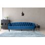 Sofa Chesterfield 3-Sitzer Sofa in blauem Samt