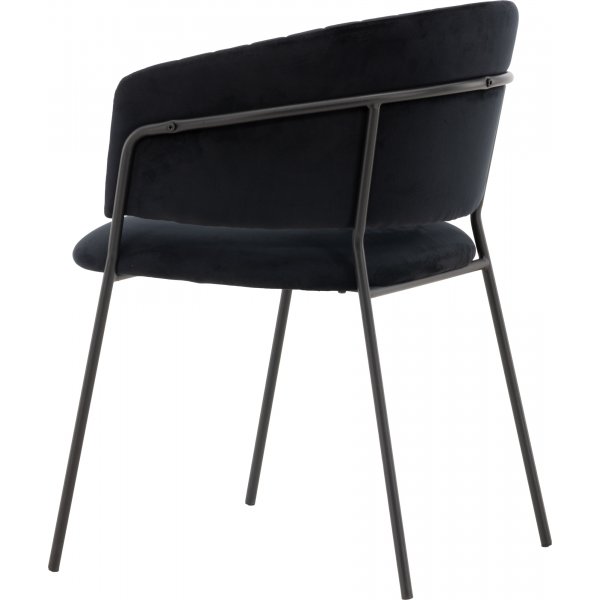 Selma Esszimmerstuhl - Schwarzer Samt